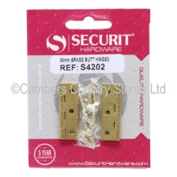 Securit Butt Hinges Self Colour 38mm 2 Pack